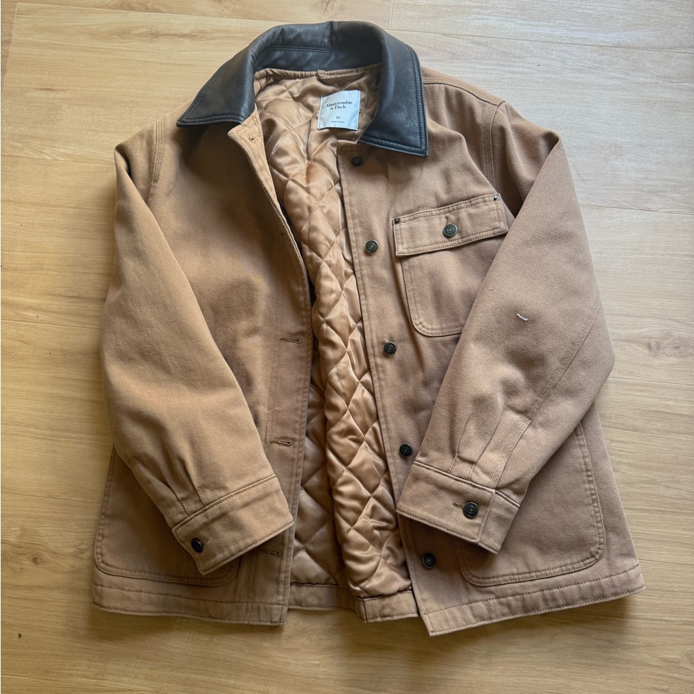 Abercrombie & Fitch Brown Jacket with Black Collar